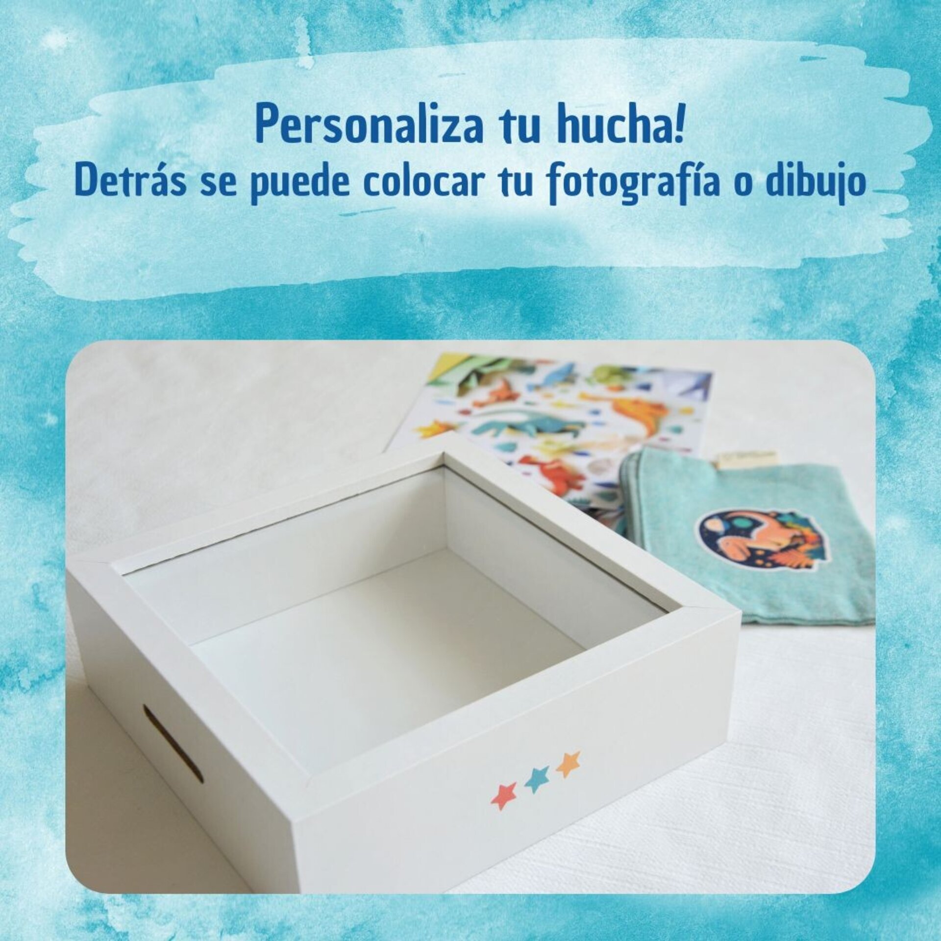 Hucha de Madera Infantil con Monedero - 3